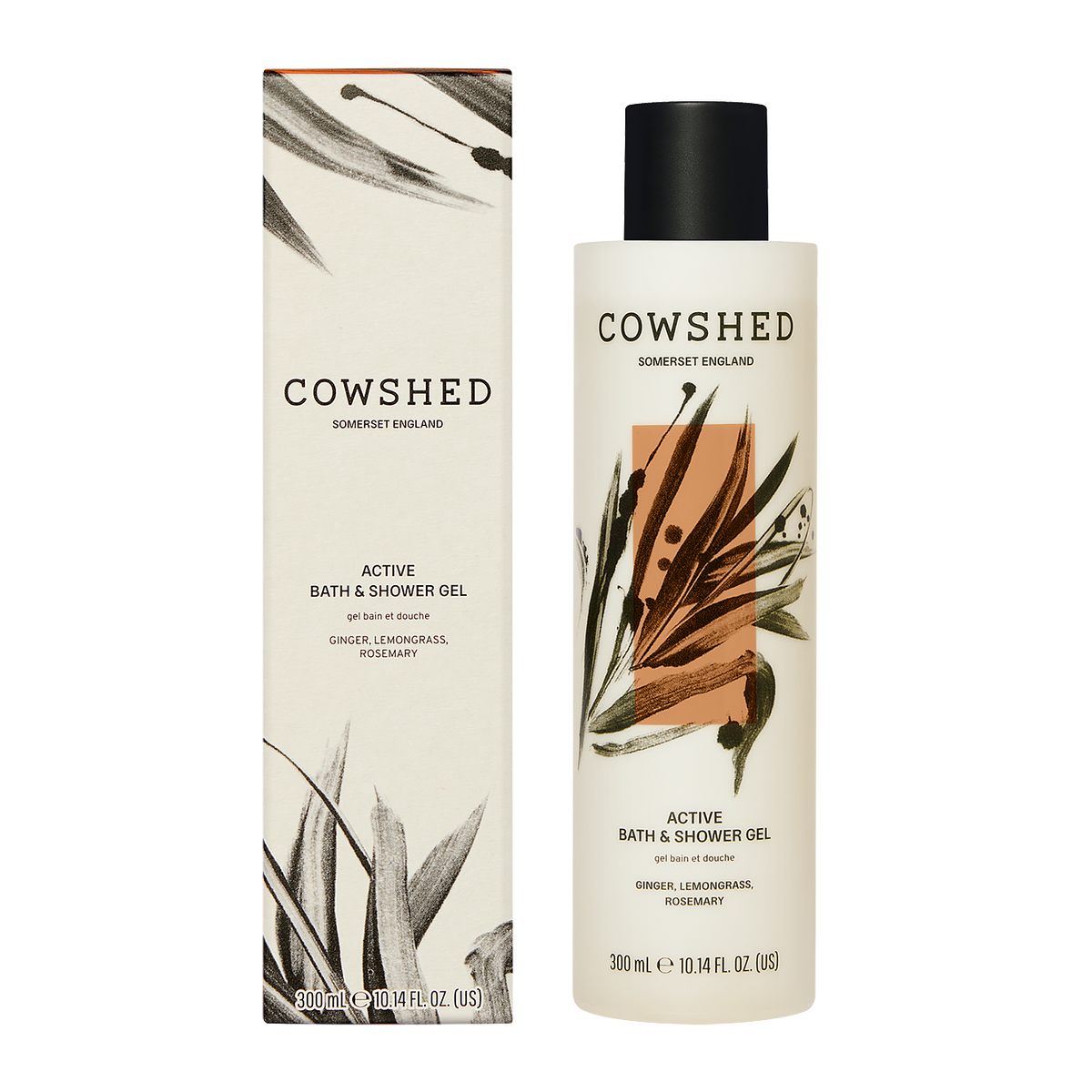 Cowshed Active Bath & Shower Gel 300ml bottle and packaging