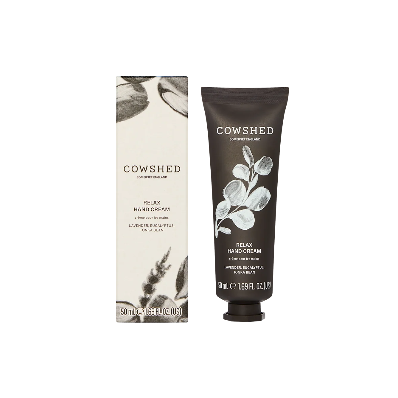 Cowshed Relax Hand Cream packaging on a white background