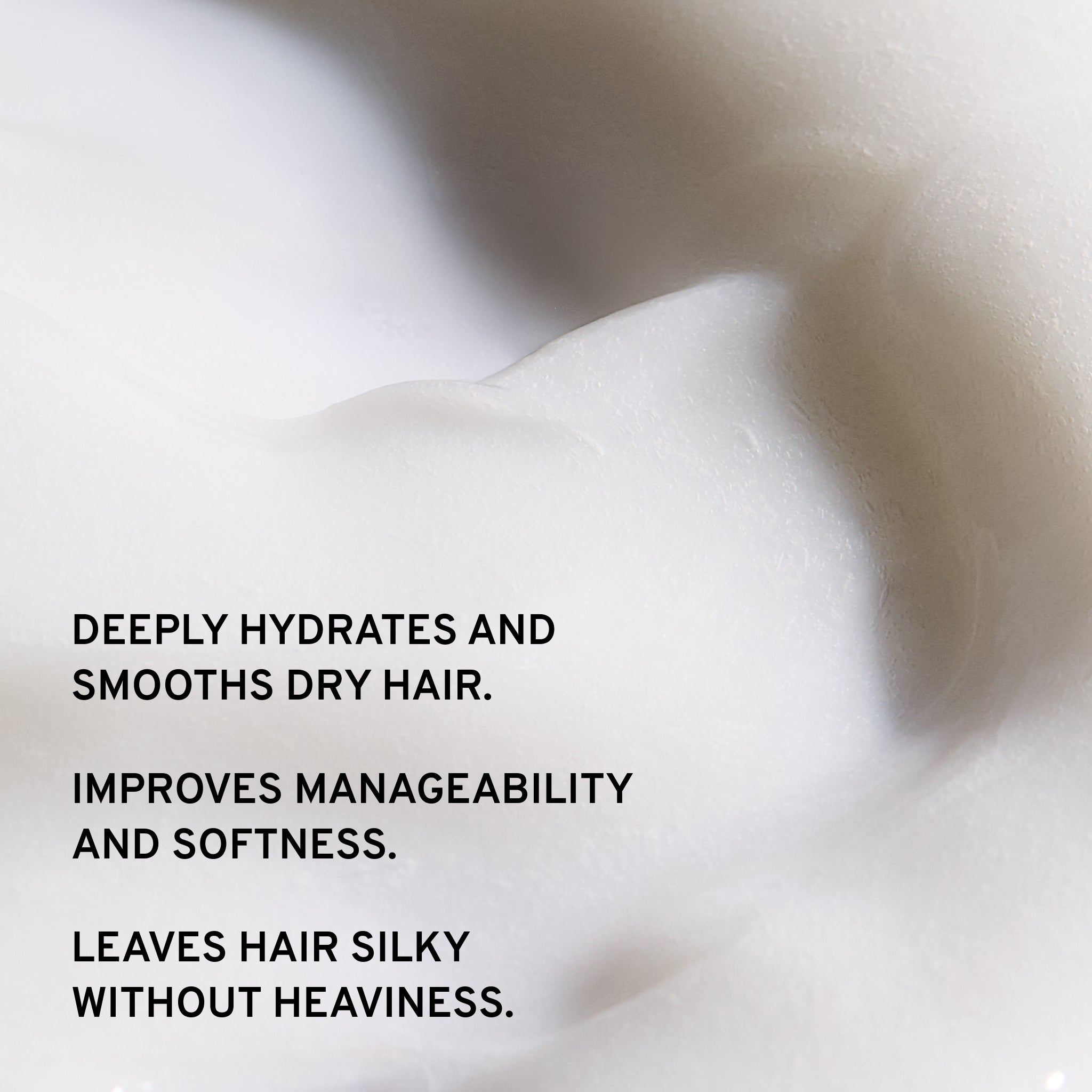 Soften conditioner texture with text describing deeply hydrating & softening product benefits