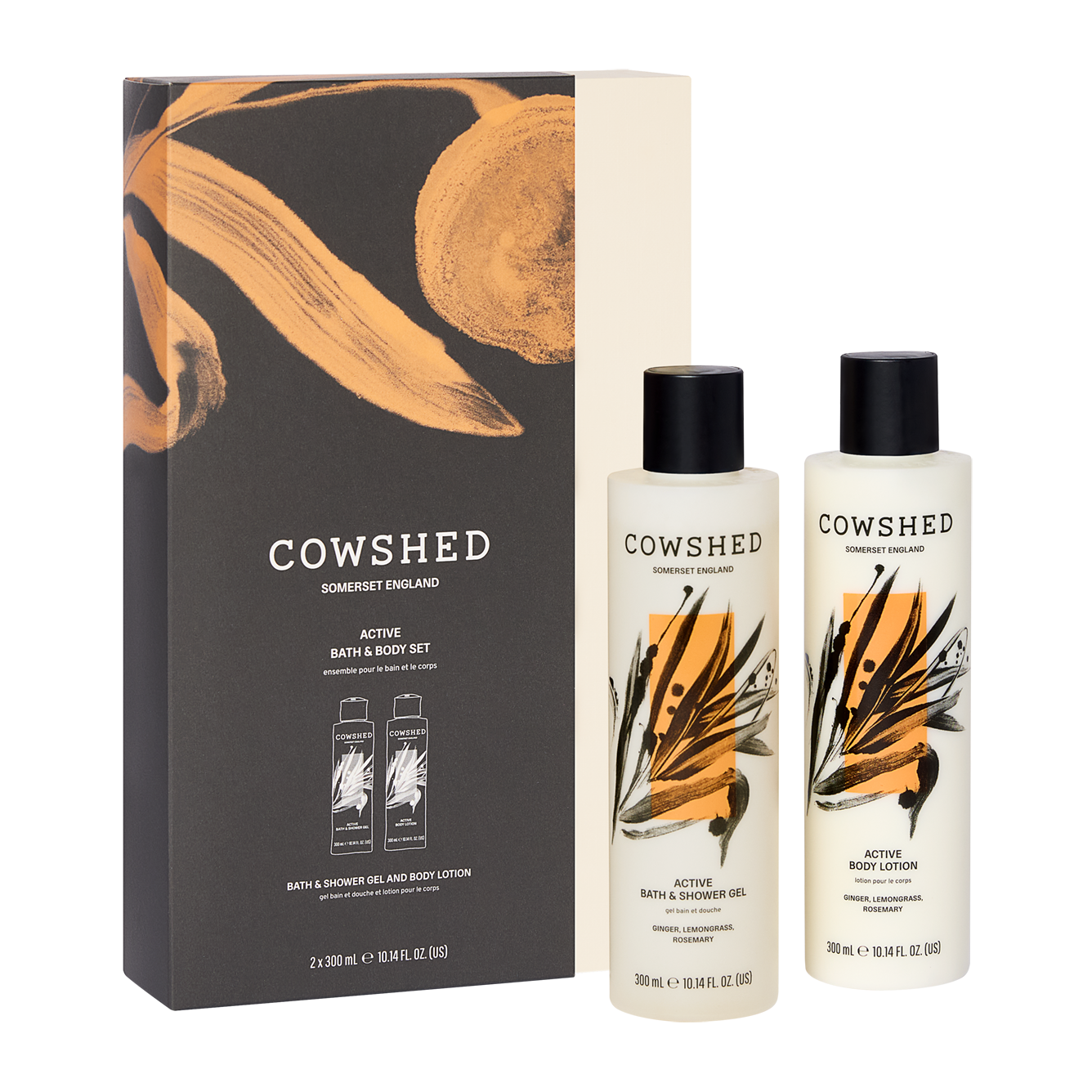 Cowshed Active Bath & Body set with gift packaging