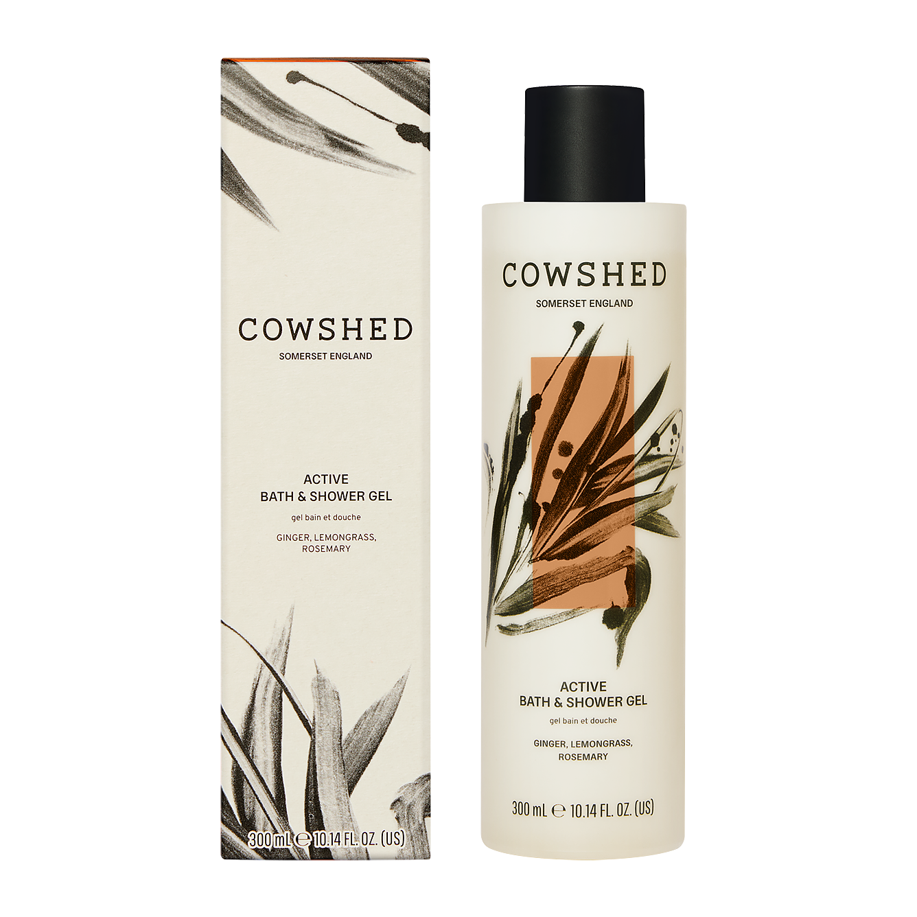 Cowshed Active Bath & Shower Gel 300ml bottle and packaging 