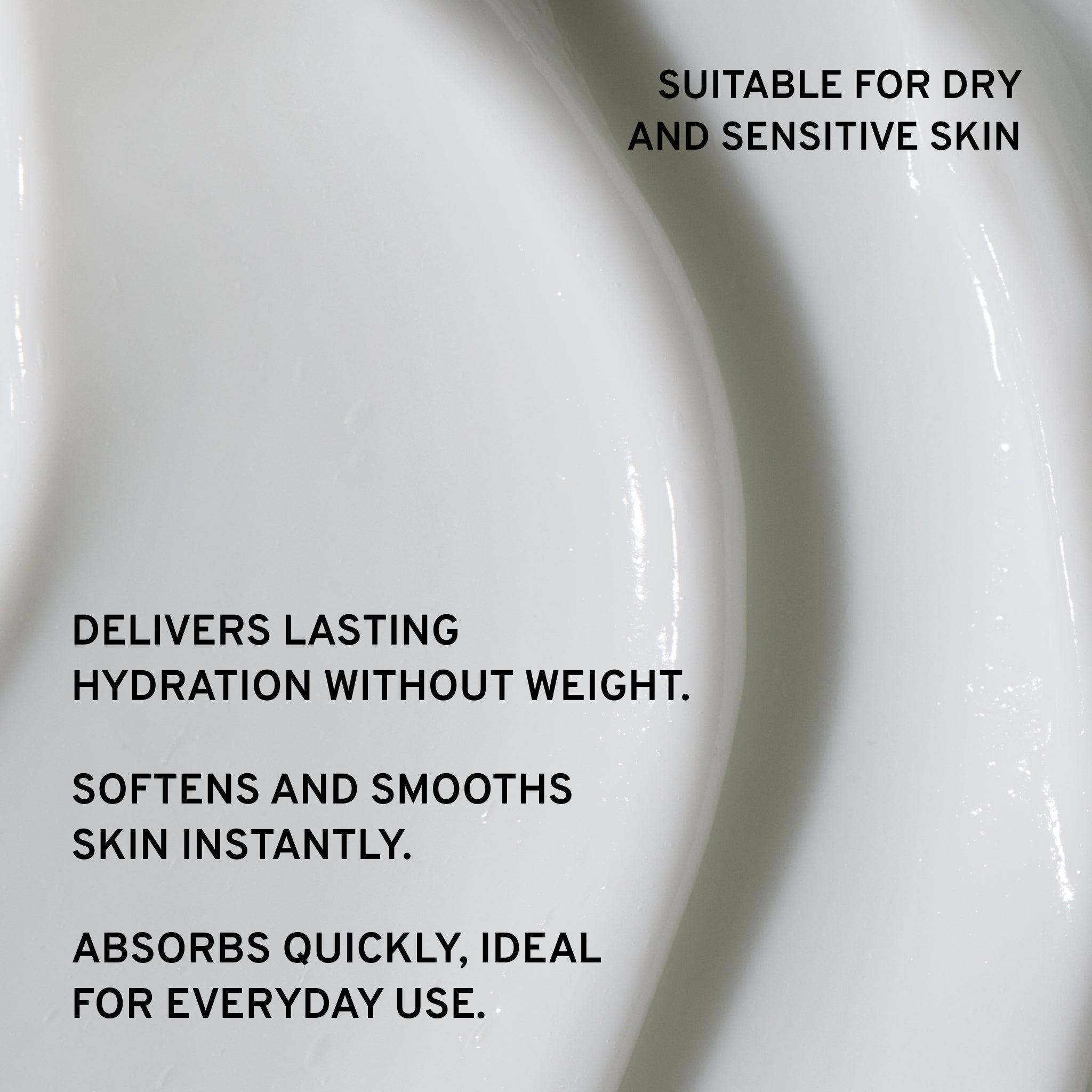 Cowshed body lotion with text about skin care benefits on a white background