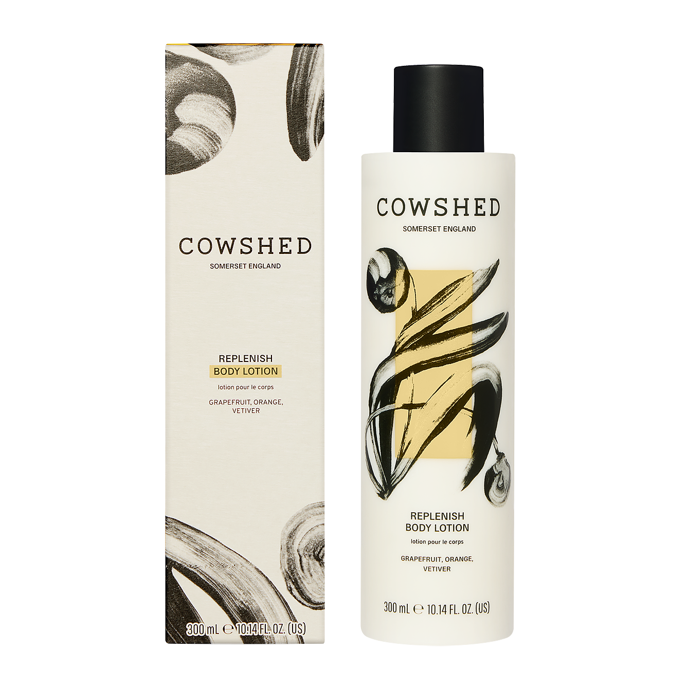 Cowshed Replenish body lotion bottle and packaging