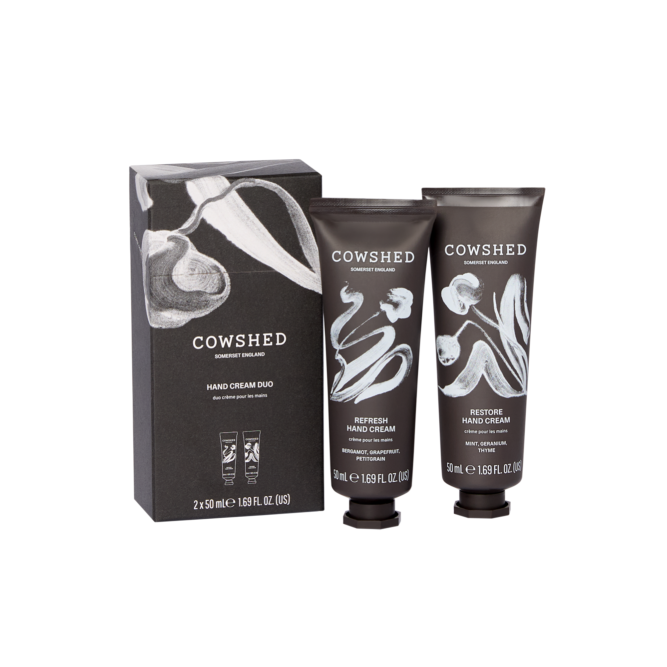 Refresh & Restore Cowshed hand cream duo with packaging