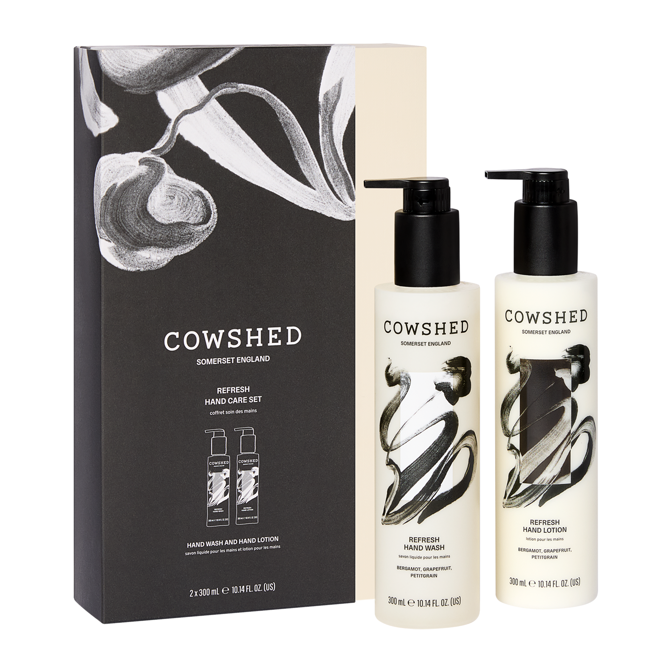 Cowshed hand care set with two bottles and a stunning gift box