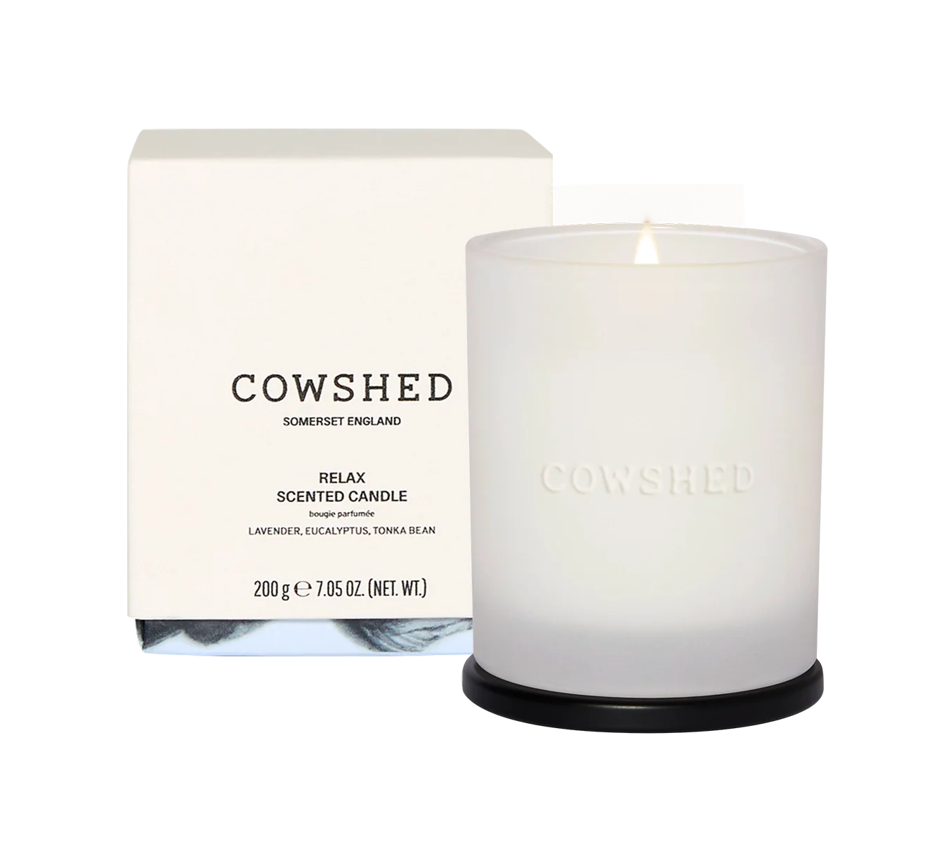 Cowshed Relax candle and packaging